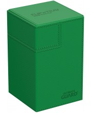 Cutie pentru carduri Ultimate Guard Flip`n`Tray 100+ XenoSkin - Monocolor Green (100+ bucăți)